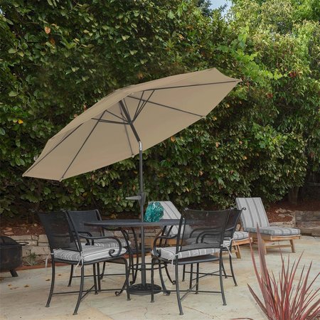PURE GARDEN 9-Foot Outdoor Umbrella with Base, Dusty Green 50-LG1042